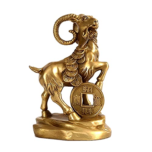 Statue de mouton en laiton Feng Shui zodiaque chinois pour sculpture d'animaux maison