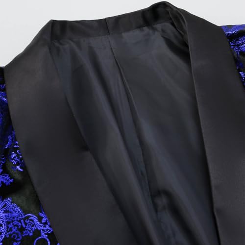 Men's Floral Suit Jacket 1 Button Paisley Tuxedo Blazer Notched Lapel Slim Fit Dress Coat for Mardi Gras Party4