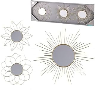 Comprar TIENDA EURASIA® Espejos Decorativos de Pared - Pack 3 Espejos de Pared Dorados Surtidos - Estilo Nordico - 25 cm
