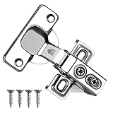 Jnnicoog 4 Pack -Full Overlay Soft Close Cabinet Hinges Brushed Nickel ，Stainless Kitchen Cabinet H