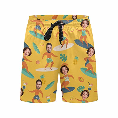 DIYKST Custom Mens Casual Swim Trunks with Face Personalized Gifts Swim Short Customized Funny Photo Beach Board Short4
