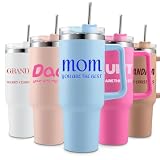 RYTOTHU Personalized Tumbler with Handle and Straw, Ships Next Day - 40 Oz Custom Insulated Tumblers with Name, Customized Travel Coffee Tumbler Cup Mug, Personalized Gifts for Women Men