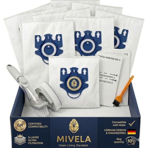 Mivela Sacs d'aspirateur premium en non-tissé épais pour une protection moteur maximale
