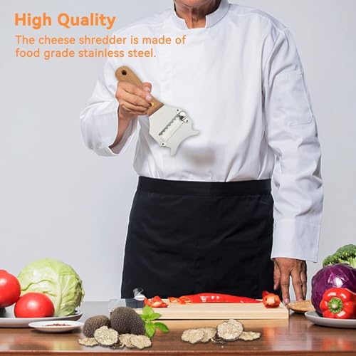 Foto von Agatige Trüffelhobel aus Edelstahl, Käseschneider mit verstellbarer Klinge, Schokoladen-Pilzhobel, Gourmethobel, Käsehobel mit Holzgriff und Aufhängeloch für Zuhause, Küche, Restaurant