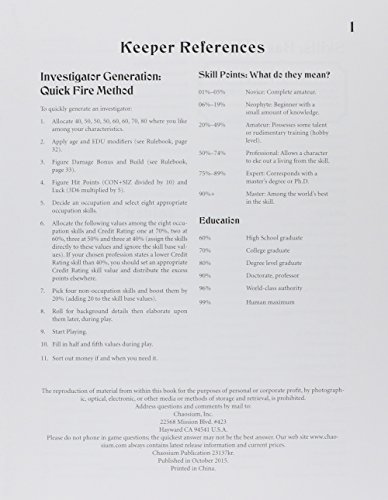 Call of Cthulhu Keeper Screen (Call of Cthulhu Roleplaying)