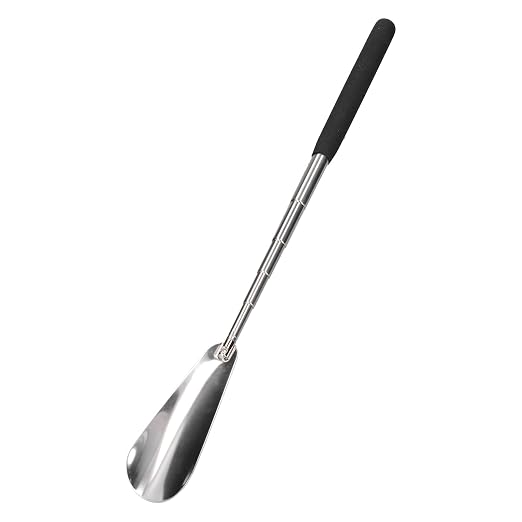 Calzador de acero inoxidable con mango telescópico extendido miniatura 6