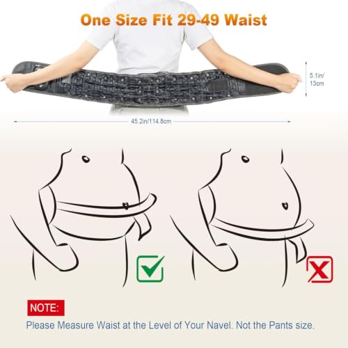 Image of Heated Lumbar Decompression Belt with Electric Air Pump, Vibration Massage & Red Light Heat, Inflatable Lower Back Support Brace, Adjustable Waist 29-49 Inch (Blue With Heat.)