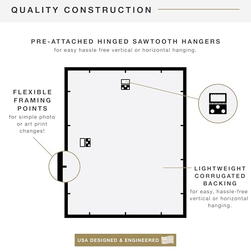 Image of MCS Trendsetter Poster Frame With Mat Option, 16x20 Matted to 12x16, Black | Trendsetter Poster Frame For Photos, 16x20 Inch, Displays 12x16 Inch Matted Or 16x20 Unmatted, Black, 1-Pack