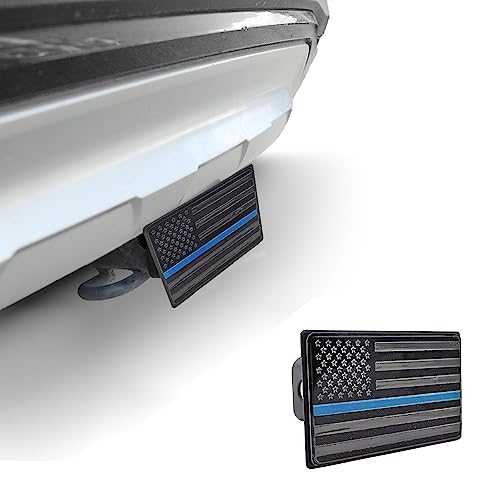 Iztoss Aluminum Trailer Hitch Covers For 2" Receivers, Usa American Flag Towing Hitch Plug, For Trucks Suv Jeep (Blue) #TOP5