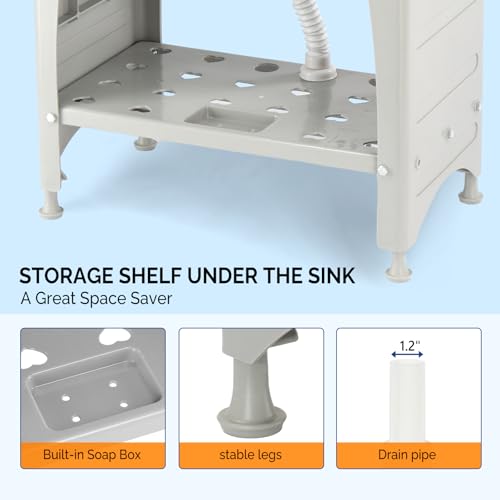 Image of VINGLI 20-Gallon Utility Sink Laundry Tub for Washing Room, Freestanding Utility Sink with Stainless Steel Faucet, 22 inchD x 32 inchW x 36 inchH Grey