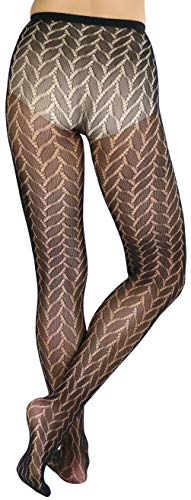 Image of ToBeInStyle Women's Vintage Art Deco Chevron Ornate Design Tights Pantyhose