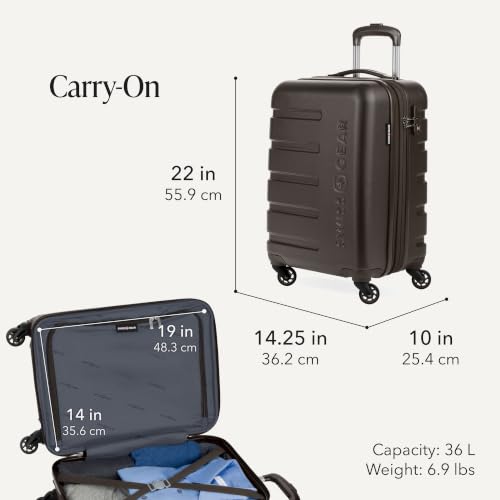 Image of SwissGear 7366, Chocolate, 2-Piece Set (19 /27), Signature Hardside Expandable Luggage With Spinner Wheels