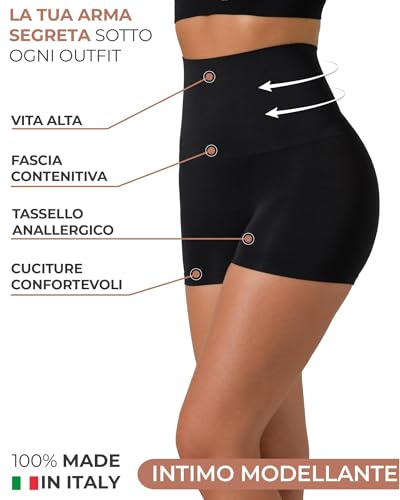 Risalti Pancera Contenitiva Donna Short 2 Pz – Guaina Contenitiva Donna Senza Cuciture Ed Etichette, Pantaloncino Contenitivo Ventre Piatto, Intimo Modellante In Microfibra – Made In Italy - 2