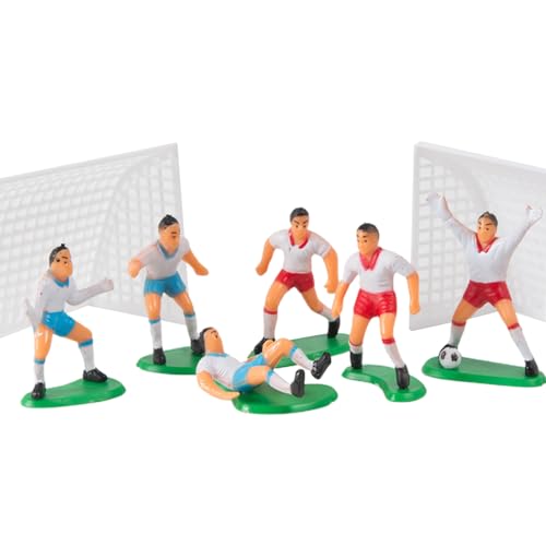 9Pcs White Soccer Cake Toppers Plastic Football Players