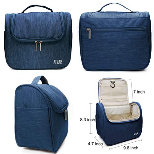 Travel Hanging Toiletry Bag for men and women, Airlab Large Toiletries Organizer, Make up, Cosmetic bag with Handle and Hook, Travel Organizer, Navy