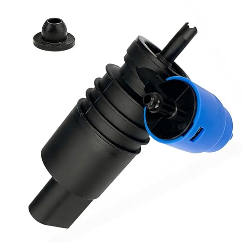 AurLunUs Windshield Washer Fluid Pump with Rubber Grommet Spray Front Windshield Wiper Pump Motor for BMW Chevrolet Ford Jeep Dodge Chrysler Volkswagen Audi Replace 1J6955651 1K6955651 1T0955651A