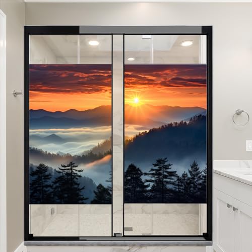 Película de privacidad para ventana con diseño paisaje natural 27.6x47.2 in x2 miniatura 1