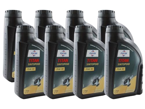 Fuchs 8 Liter TITAN SINTOPOID SAE 75W-90 Differential Gear Oil (8 x 1L)