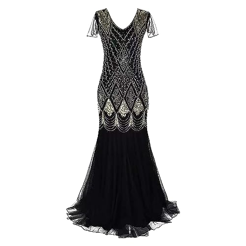 1920 Flapper Robe Charleston à Sequins Robe soirée Frange Paillettée Style années 20 pour Party, Bal, Soirée Gatsby, Cocktail