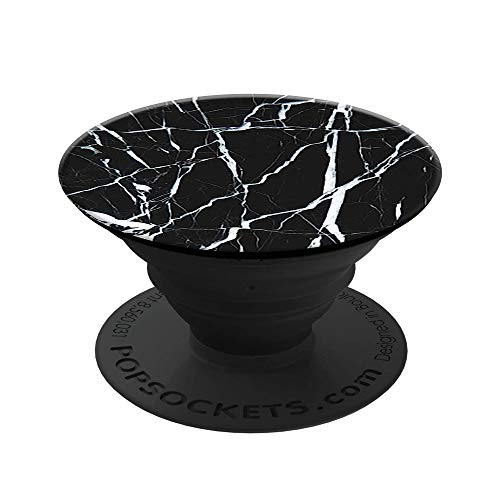 PopGrip support et grip élégant au design marbre noir pour smartphone texturé