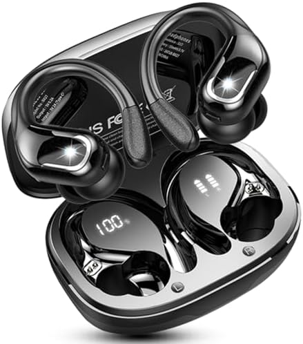 Bluetooth 5.4 Kopfhörer Sport, 75Std Kopfhörer Kabellos Bluetooth mit HiFi-Stereo, IP-X8 Wasserdicht Wireless Headphones, 4 ENC Noise Cancelling Mic Earbuds, USB-C Ohrhörer Joggen Gym für iOS Android
