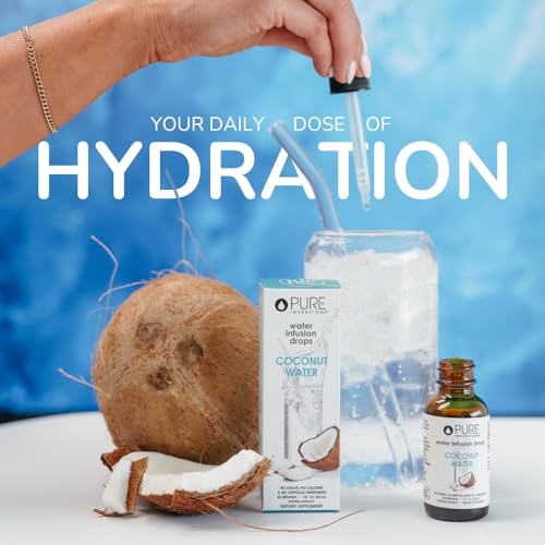 Image of Pure Inventions - Coconut Water Infusion Drops - Electrolytes - Sugar-Free Hydration, Zero Calories, No Artificial Sweeteners, Clean Ingredients, 12 Servings