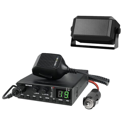 Retevis MB2 AM/FM Professional CB Radio, 40 Channels Base Station with 5W Mini External Speaker, Squelch Knob ASQ Function, VOX, Auto-Scan, Long Range CB Radios for Cars, Truckers, Black