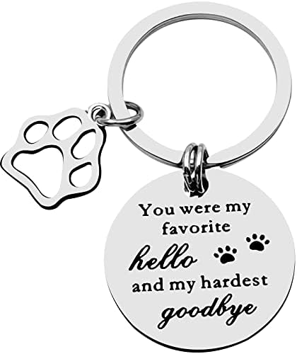 Dog Cat Memorial Gifts Remembrance Keychain Jewelry for Dog Cat Lover Family Loss of Pet Sympathy Condolences Gifts in Memory of Beloved Dog or Cat Pet Lover Owner Puppy Parent Pet Keepsake Key Ring