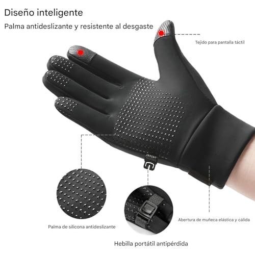 Guantes calefactables con pantalla táctil e impermeabilidad para moto 4