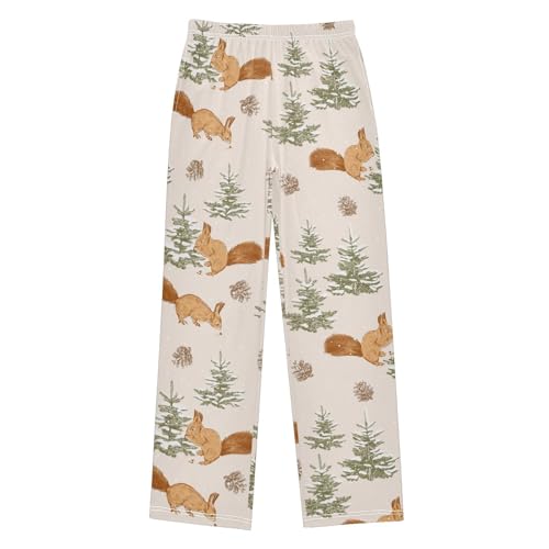 Boys' Pants Squirrel Fir Tree Long Bottoms Jogger Pants Elastic Waist Trousers with Pockets S-XL