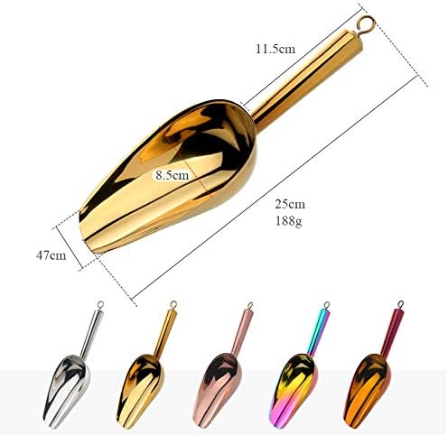 Miniatura 8 de Meisha Cuchara de hielo de acero inoxidable, cuchara de metal grueso para alimentos, para cocina, bar, fiesta, boda, resistente, acabado espejo,