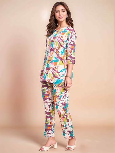 Image of RICHIK Women's Co-ord Set|Kurta Set for Women|Printed Kurta with Pant|Co-ord Set