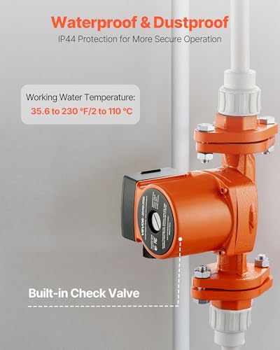Image of VEVOR F-007-F5-71FC Cast Iron Circulator Pump, 23 GPM, AC 120V 16 ft Hot Water Recirculating Circulation Pump, 1-Inch Flange Connection, 3-Speed Adjustment, Quiet Operation, for Home Heating System