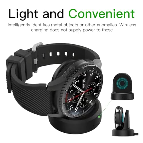 Image of Galaxy Watch Charging Dock, 4.5 cm Diameter, 60 cm USB Cable, Compatible with 46mm /42mm /Gear S2 /S3 /S4, Black