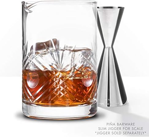 Piña Barware Seamless Hand Cut Mixing Glass - 550mL / 18oz - Professional Bartending Commercial Glassware - 4-piece Commercial Bar Pack - Thumbnail 4