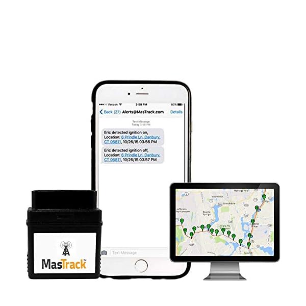 MasTrack- Premium Car GPS Tracker W/No Monthly Fee | Track On Computer Smartphone | Track Fleet Monitoring, Teens, Family| Plug to OBD Port for Alerts & Engine Diagnostics…