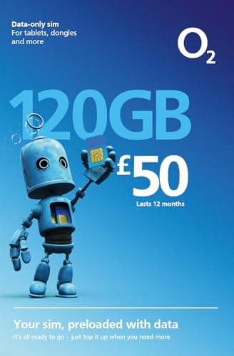 O2 4G 120GB 12 Month Preloaded Sim for Tablets, Mobile WiFi and Dongles ...