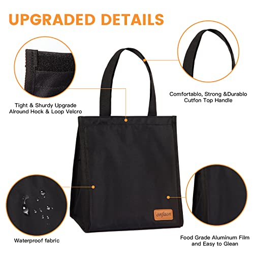 Lunch Box For Women Men, Insulated Reusable Portable Lunchbox - Adults Small Lunch Bag For Office Work (Black) #TOP2