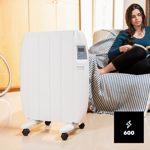 Taurus 600 - Emisor Térmico Digital. 600W. Tecnología seca. Sin fluidos. 4 elementos. Programación diaria-semanal. 2 modos. Temperatura ajustable. Incluye patas y soporte pared. Blanco - imagen 2