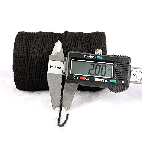 Image of KINGLAKE Natural Jute Twine - 328 Feet, Durable Packing String, Black