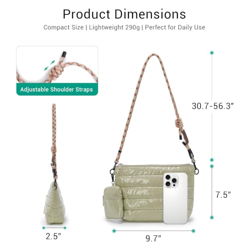 Image of ACUARIO Crossbody Bags for Women - Puffy Tote Bag Purse for Work, Travel, Shoulder Handbag with Small Wallet