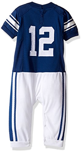 FAST ASLEEP NCAA BYU Cougars Boys Infant Football Uniform Pajamas, 12-18 Months, Navy/White