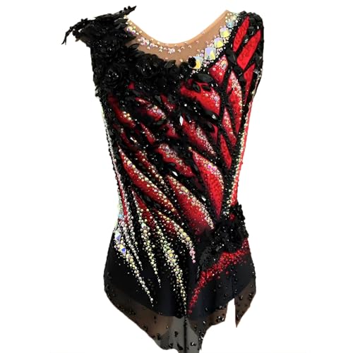 Youth's Rhythmic Gymnastics Leotards with Diamond Sleeveless Gymnastics Outfit for Competition and Performance