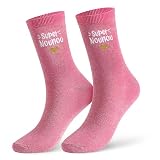 DOORIO Chaussettes Paillettes Femme Super Nounou Chaussettes...