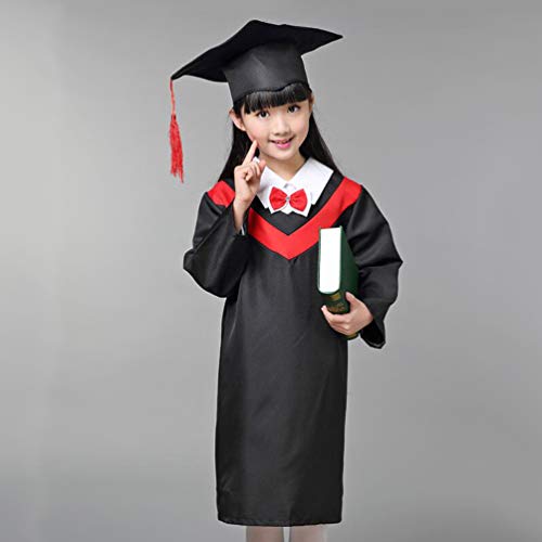 SOIMISS Crianças Tampão Da Graduação E um Vestido De Borla Conjunto para Crianças Uniformes Escolare