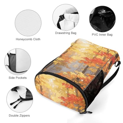 Bolsa de gimnasio pequeña para hombre y mujer con cordón e impermeable 5