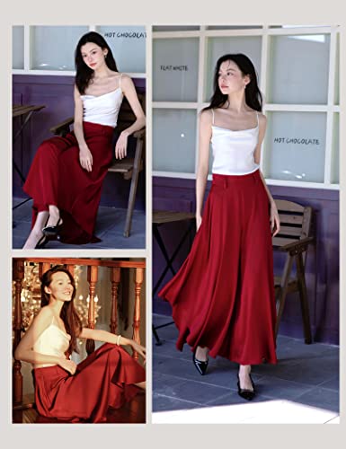 LilySilk Women's Wide Leg Silk Pants High Waist Palazzo Pant4