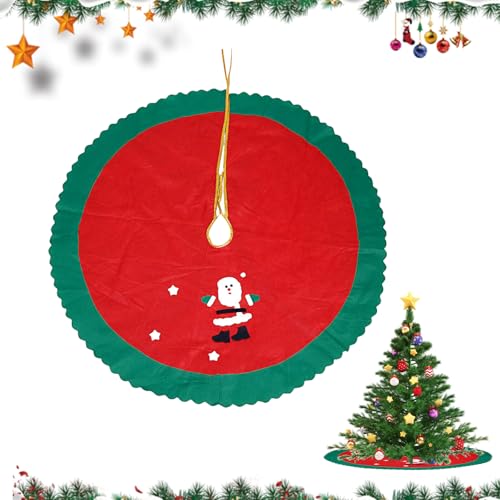 FOSDICK 90cm Falda de Árbol de Navidad, Reno Falda para Arbol de Navidad, Redonda Alfombra arbol de Navidad, Base de árbol, Manta Pie Arbol Navidad, Casa Decoración para Navidad Papá Noél