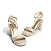 DREAM PAIRS Platform Heels for Women High Block Chunky Open Toe Ankle Strap Heels Fashion Wedding Party Evening Prom Dance Dress Pump Sandals Shoes,Size 8.5,Gold-Glitter,SDHS2420W