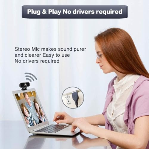 Image of Webcam 1080p HD Computer Camera Microphone Laptop USB PC Webcam